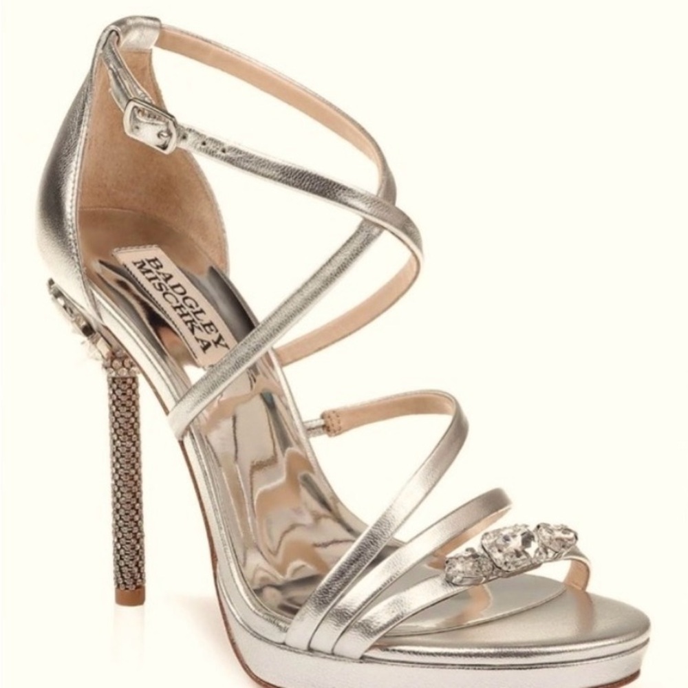 Badgley Mischka Sheri Platform Sandal Crystal Heels Size 8
